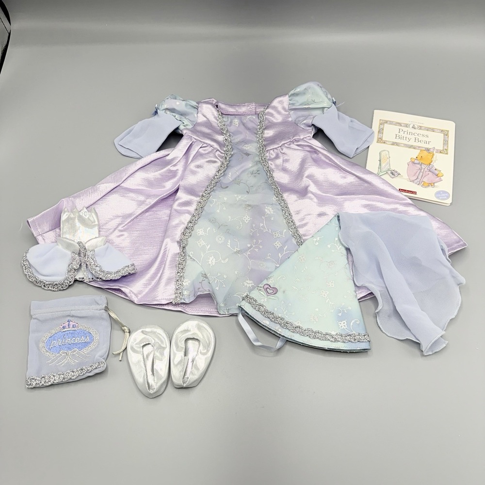 American Girl Bitty Baby Doll Set Royalty Princess with Silver Slippers